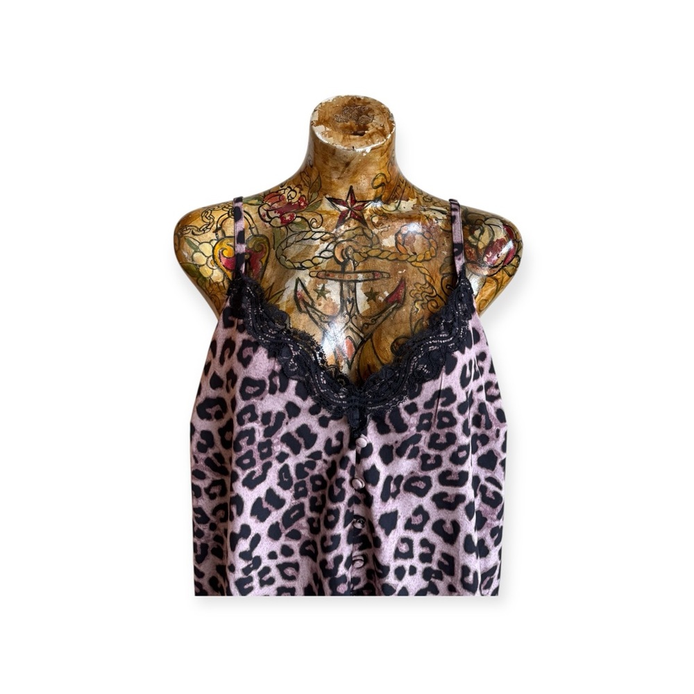TORRID top cami lace black animal pattern Sz 1 XL sleeveless - Picture 2 of 9